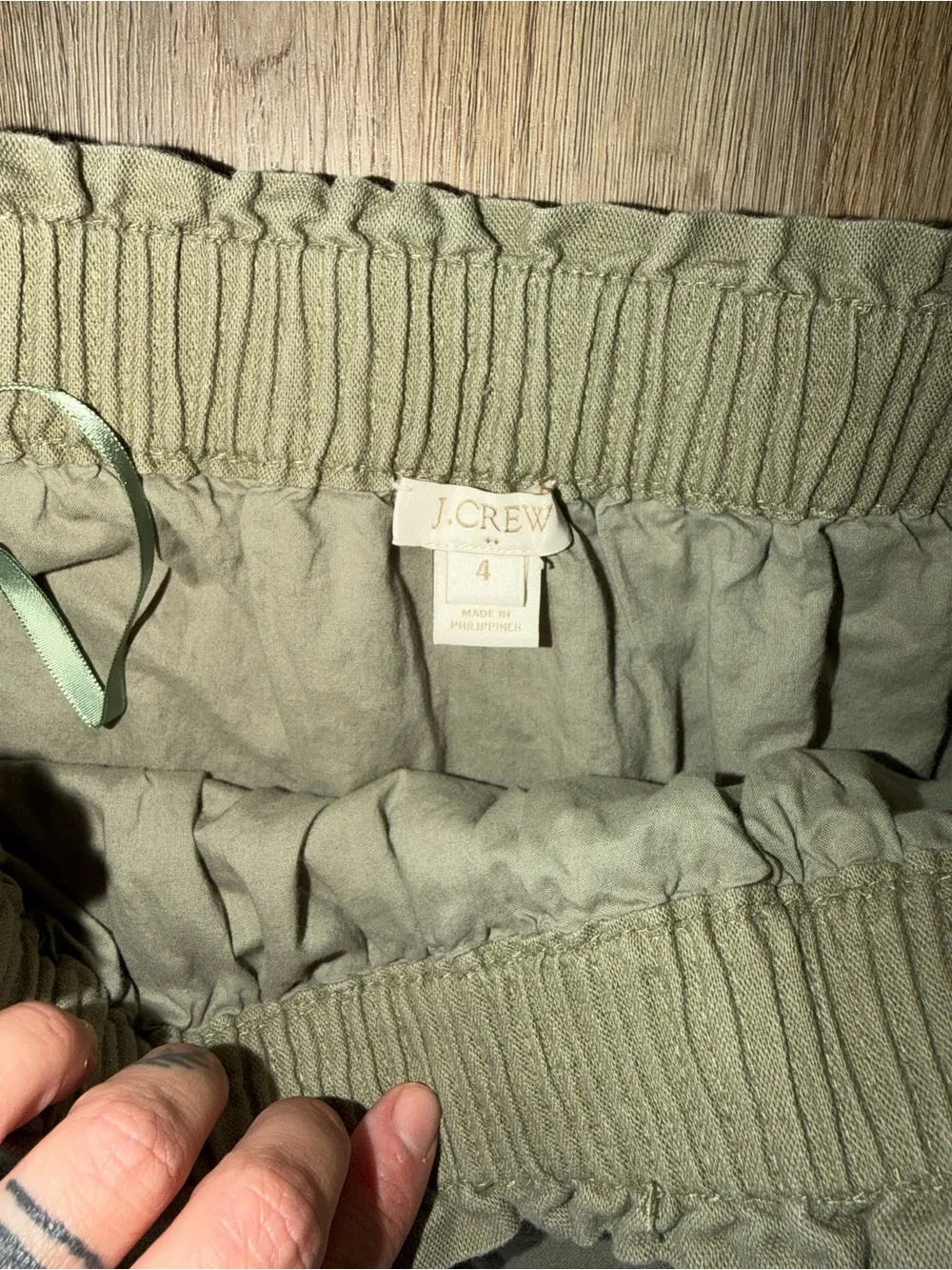 J. Crew Olive Green Elastic-Waist Mini Skirt